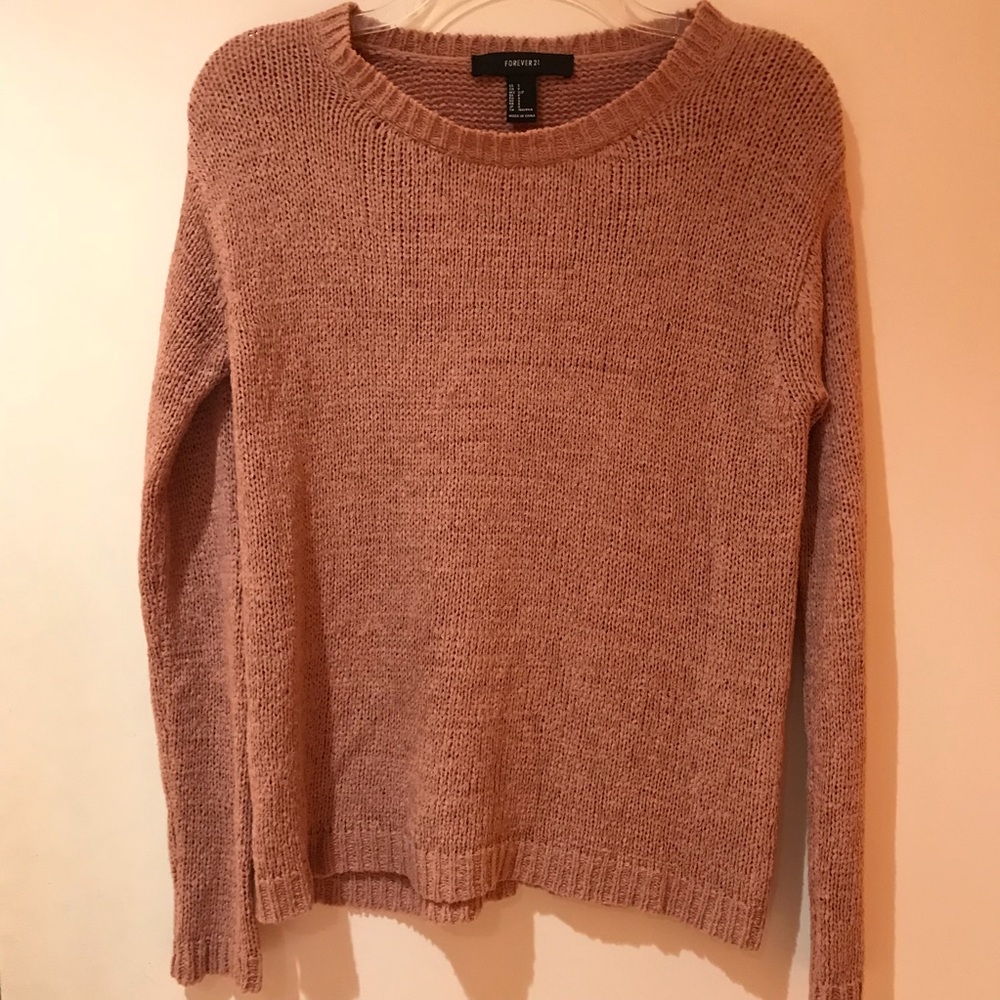 forever 21 dusty rose pink knit pullover sweater